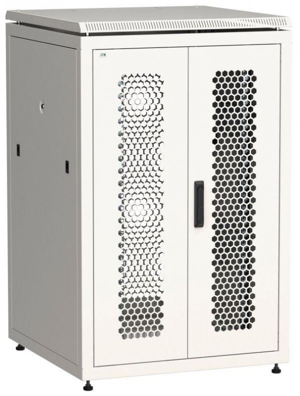  Шкаф сетевой LINEA N 24U 800х800мм распашная перф. передняя дверь задняя перф. сер ITK LN35-24U88-2PP 