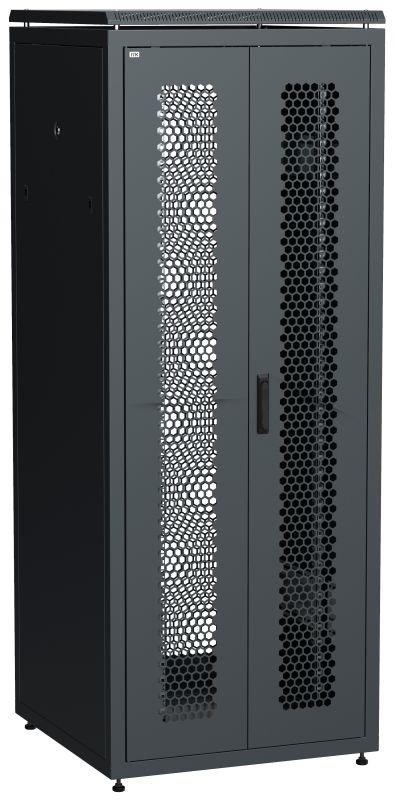  Шкаф сетевой LINEA N 42U 800х800мм распашная перф. передняя дверь задняя перф. черн. ITK LN05-42U88-2PP 
