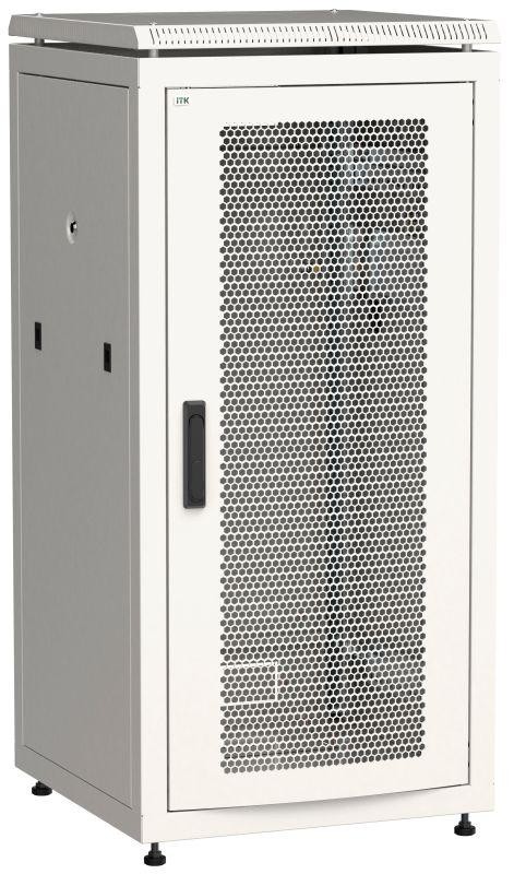  Шкаф сетевой 19дюйм LINEA N 18U 600х600мм перфорированная передняя дверь сер. ITK LN35-18U66-P 