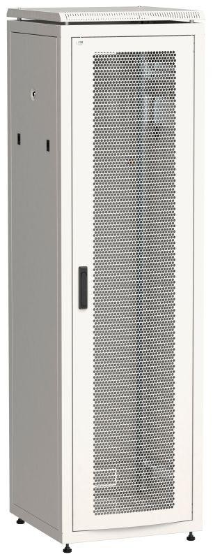  Шкаф сетевой 19дюйм LINEA N 42U 600х600мм перфорированная передняя дверь сер. ITK LN35-42U66-P 