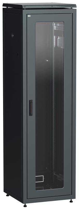  Шкаф сетевой 19дюйм LINEA N 47U 600х600мм стекл. передн. дверь черн. ITK LN05-47U66-G 