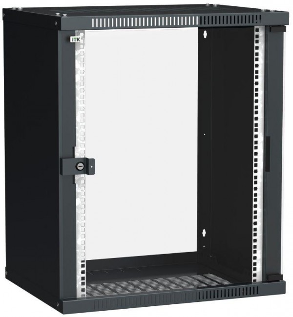  Шкаф LINEA WE 15U 600x450мм дверь стекло черн. ITK LWE5-15U64-GF 