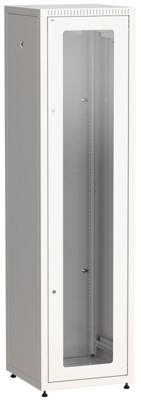  Шкаф сетевой LINEA E 33U 600х600мм стекл. передняя дверь задняя металлическая сер. ITK LE35-33U66-GM 
