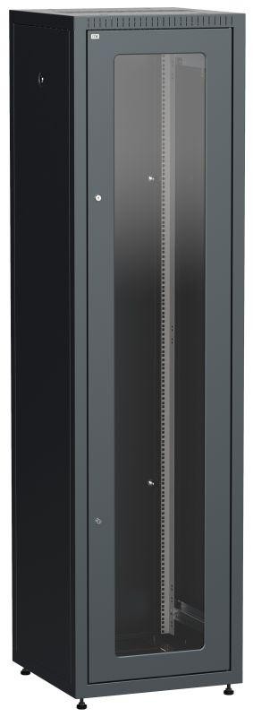  Шкаф сетевой LINEA E 47U 600х600мм стекл. передняя дверь задняя металлическая черн. ITK LE05-47U66-GM 