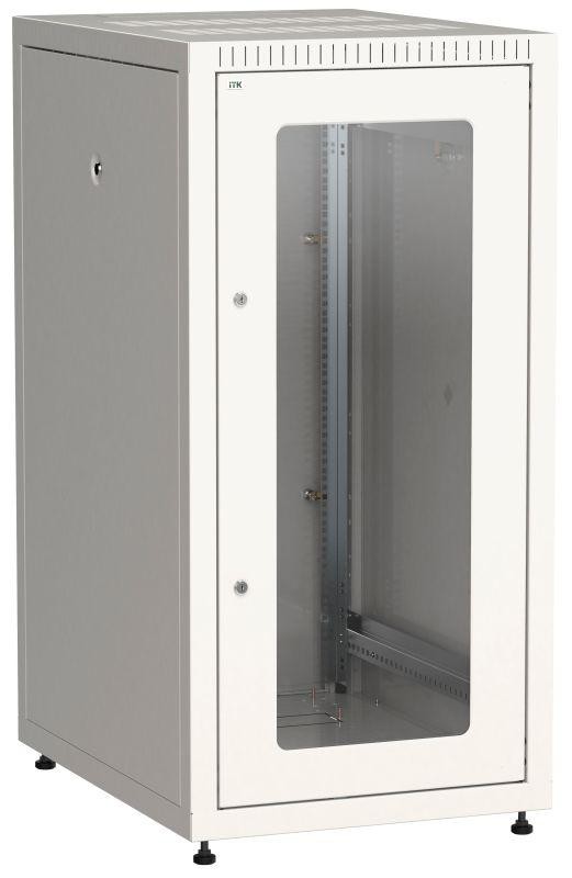  Шкаф сетевой LINEA E 18U 600х800мм стекл. передняя дверь задняя металлическая сер. ITK LE35-18U68-GM 