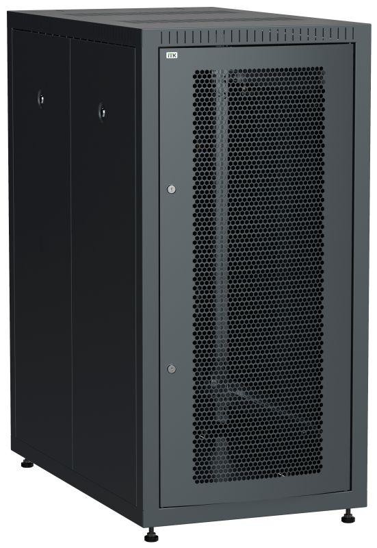  Шкаф сетевой LINEA E 24U 600х1000мм двери 2шт перф. и метал. черн. ITK LE05-24U61-PM 