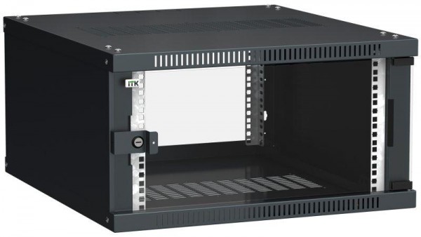  Шкаф LINEA WE 6U 600x650мм дверь стекло черн. ITK LWE5-06U67-GF 