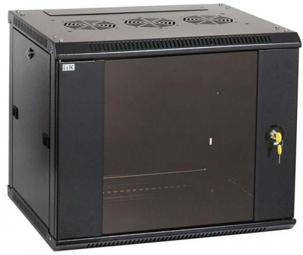  Шкаф 19 дюйм LINEA W 6U 600х600мм настен. стекл. дверь RAL9005 ITK LWR5-06U66-GF 
