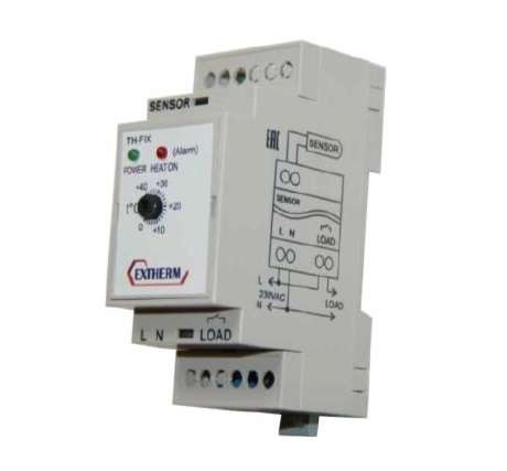 Термостат мех. для площадок; грунта; пола 16А на DIN-рейку Extherm Th-fix 