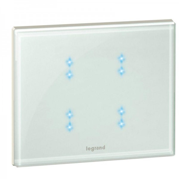  Панель управления сенсорная KNX Celiane 4-кан. стекло смальта бел. глина Leg 067572 