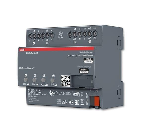  Светорегулятор/M.4.210.2.1 free@home для LED ламп 4-х кан. MDRC ABB 2CKA006220A0729 