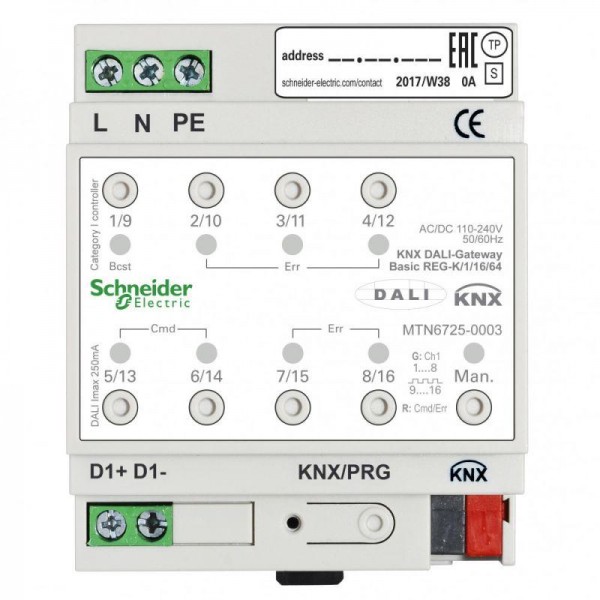  Шлюз KNX DALI Basic/1/16/64 SchE MTN6725-0003 