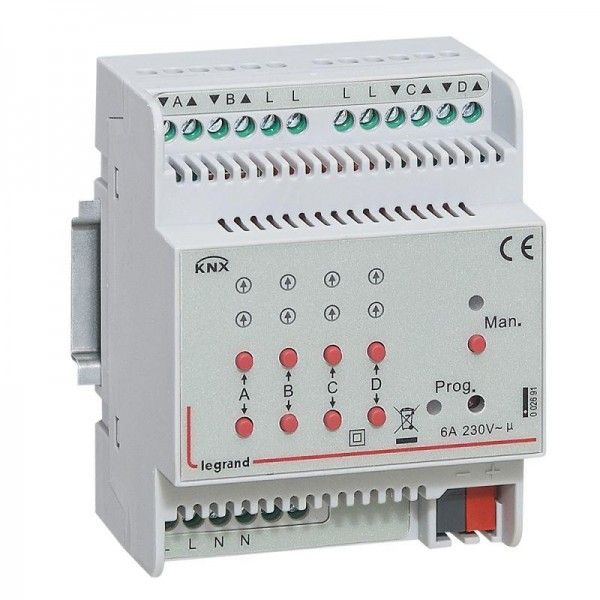  Активатор KNX для приводов жалюзи/рольставень 4-кан. 6АDIN 4мод. Leg 002691 