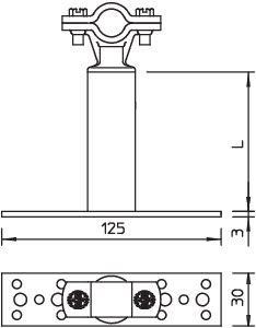  Держатель молниеприемн. мачт L800мм Rd16 изол. ISO-A-800 OBO 5408814 