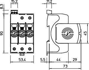  Устройство защиты от импульсных перенапр. УЗИП 385В CombiController V50-3+FS-385 3 пол. OBO 5093580 