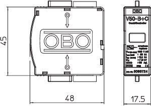  Вставка для УЗИП (Класс I+II) 280В V50-B+C 0-280 OBO 5093724 