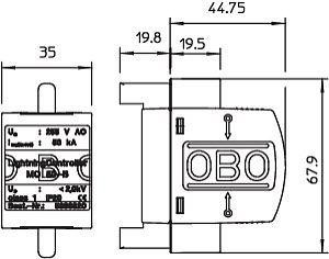  Вставка для УЗИП (Класс I) 255В MC 50-B 0 VDE OBO 5096820 