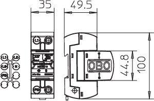  Разрядник 1-полюсн. 255V MC 50-B VDE OBO 5096847 