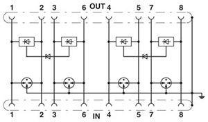  Устройство защиты от перенапряжений DT-LAN-CAT.6+ Phoenix Contact 2881007 