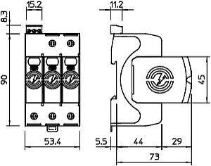  Устройство защиты от импульсных перенапр. УЗИП 280В SurgeController V20-3+FS-280 3 пол. OBO 5095283 