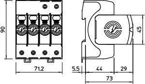  Устройство защиты от импульсных перенапр. УЗИП 280В SurgeController V20-4-280 4 пол. OBO 5095164 