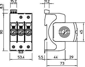  Устройство защиты от импульсных перенапр. УЗИП 320В SurgeController V20-3+FS-320 3 пол. OBO 5095293 
