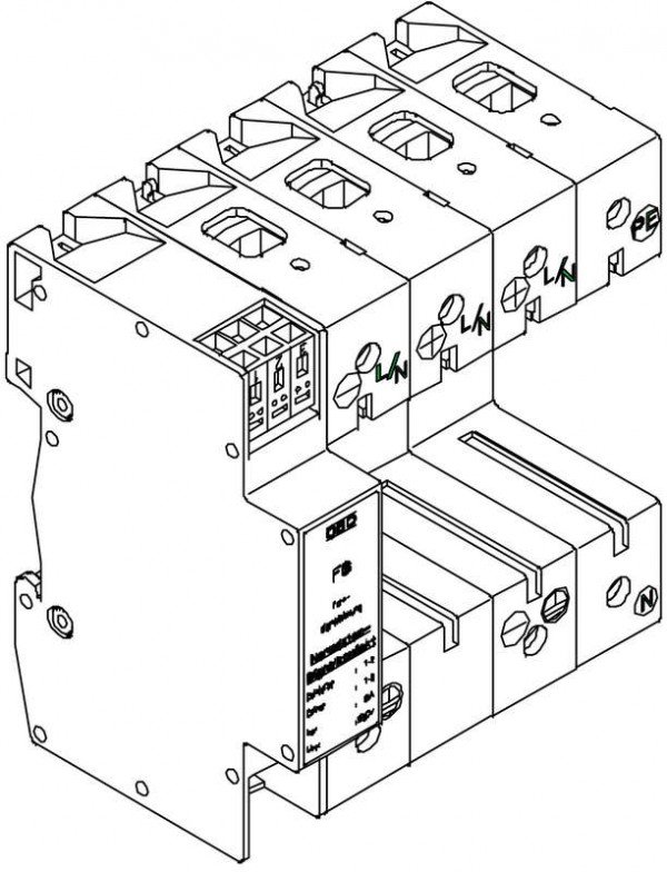  Основание УЗИП 3+NPE (Класс II) V20-C U-3+NPE-FS OBO 5095859 