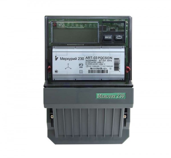  Счетчик "Меркурий" 230 ART-03 PQRSIDN 3ф 5-7.5А 0.5s/1.0 класс точн.; 1 тариф. RS485 ЖКИ Инкотекс М0000051953 