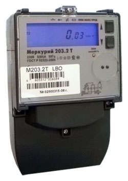  Счетчик "Меркурий" 203.2Т LBO 1ф 5-60А 1 класс точн.; многотариф. оптопорт PLCII ЖКИ юр. лица Екат. вр. (без льгот) Инкотекс 00000032591 