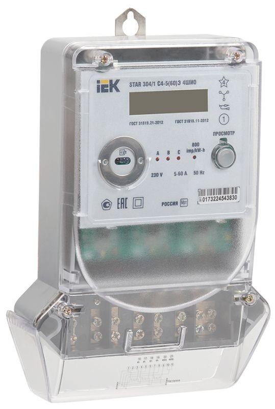  Счетчик STAR 304/1 С4-5(60)Э 4ШИО 3ф многотариф. ИЭК CCE-3C4-1-02-1 
