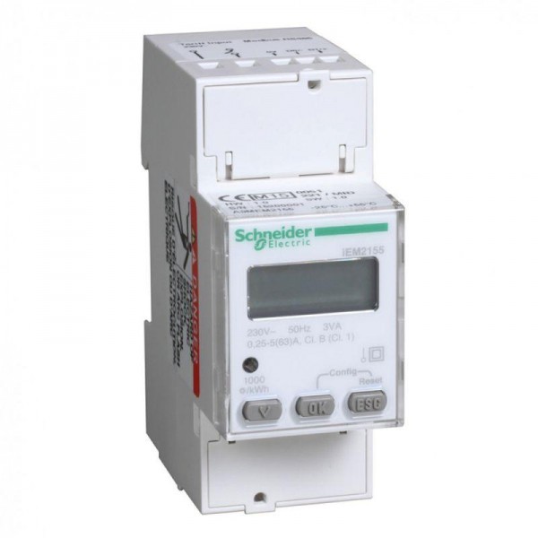  Счетчик 1ф iEM2155 63А 2 тарифа RS-485 MID SchE A9MEM2155 