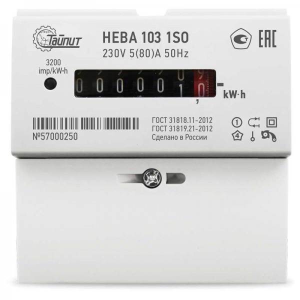  Счетчик НЕВА 103 1S0 1ф 5-80А 230В Тайпит 6121130 