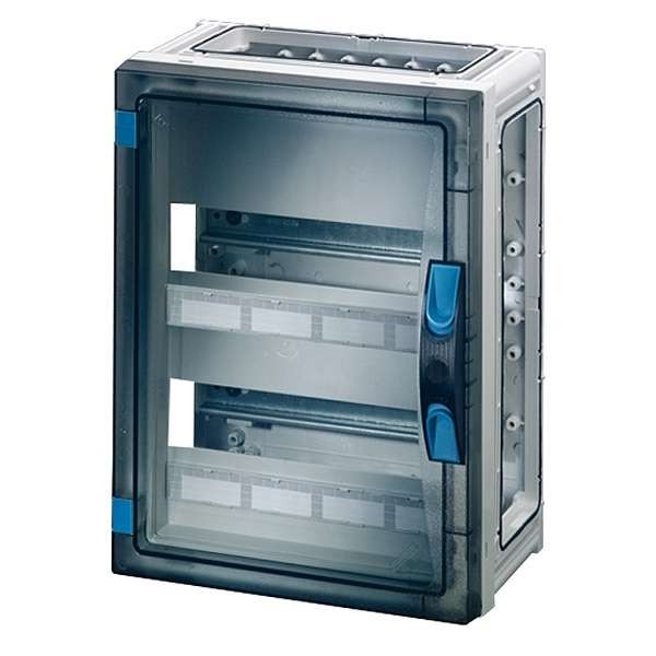  Корпус пластиковый 360х270х186 N+PE ручное запирание сер. с прозр. дверью FP 1216 HENSEL 68000125 