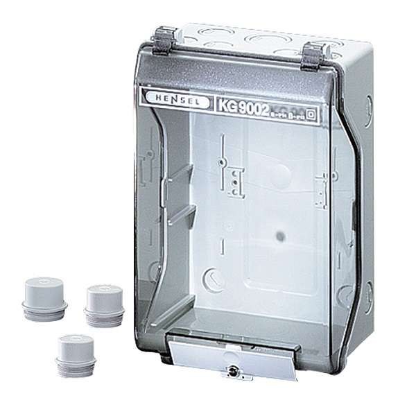  Корпус пластиковый пустой 253х168х115 IP55/IP65 сер. с прозр. крышкой KG 9002 HENSEL 3300140 