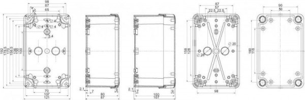  Коробка пласт. 192х121х87 PK-UL IP66 SchE NSYTBP19128 