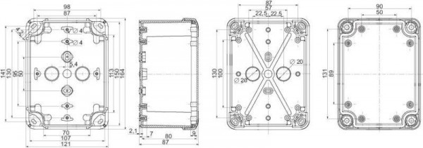  Коробка пласт. 164х121х87 PK-UL IP66 SchE NSYTBP16128 