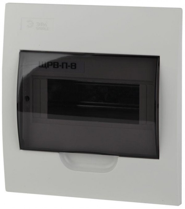  Бокс ЩРВ-П-8 мод. встраив. пластик IP41 SIMPLE NO-box_simple-plastic_8_flush ЭРА Б0041511 