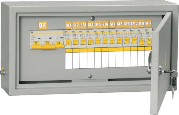  Щит ОЩВ-12/ОБЩ-3-100-12-0 (ВВ100А 12х16А) IP31 ИЭК MSM10-3N-100-12-31 