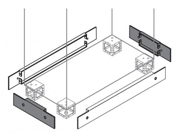  Комплект фланца цоколя торц. 100х300мм (2шт) ABB ZN3000 