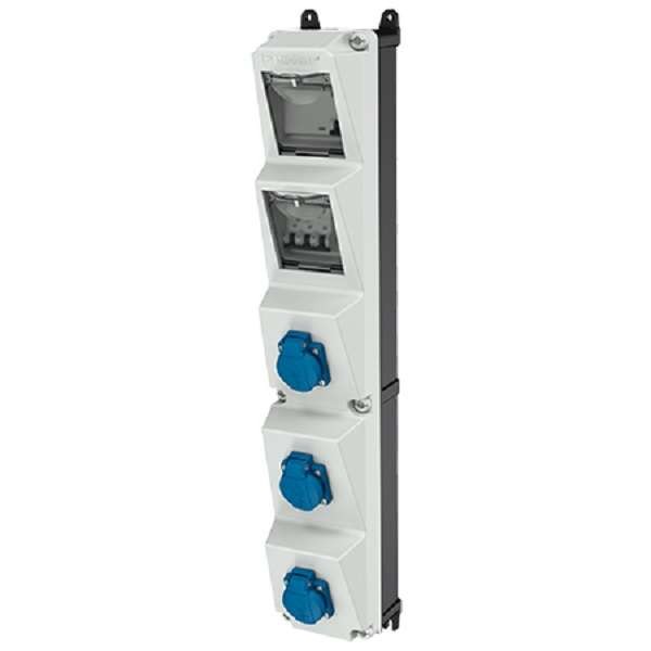  Комбинация розеток AMAXX-S 3хSCHUKO16А с защитой IP44 112.5х650х140мм черн./сер. Mennekes 960001 