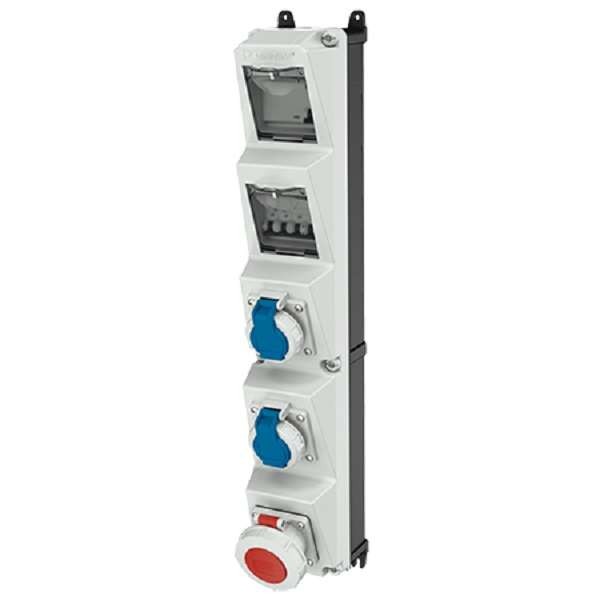  Комбинация розеток AMAXX-S 2хSCHUKO16А 1хСЕЕ16А5п с защитой IP67 112.5х650х174мм черн./сер. Mennekes 960030 