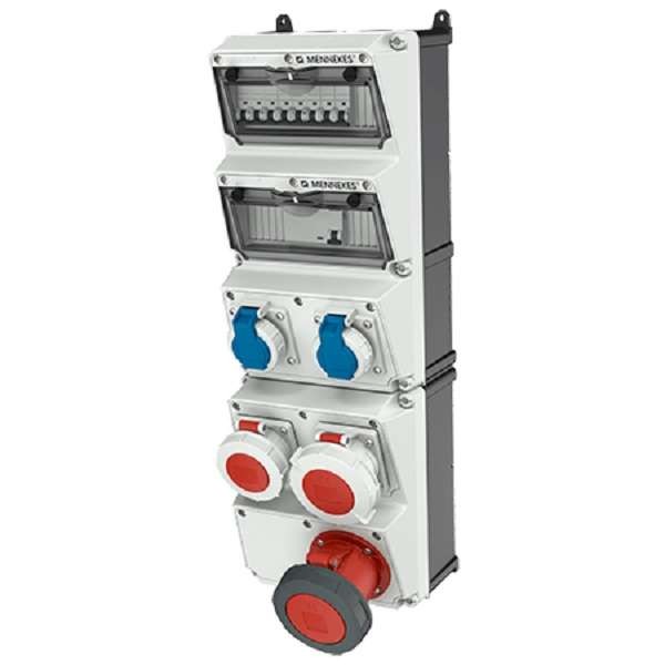  Комбинация розеток AMAXX 2хSCHUKO16А 1хСЕЕ16А 1хСЕЕ32А 1хСЕЕ63А с защитой IP67 225х650х248мм черн./сер. Mennekes 950031 