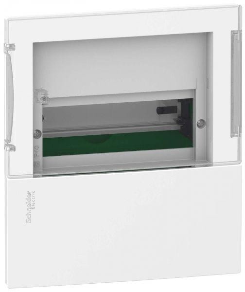  Щит MINI PRAGMA 1 ряд 6мод. встраив. с прозрач. двер. IP40 IK07 63А 2 клеммы SchE MIP22106S 