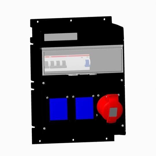  Бокс MPR16B с розетками в сборе IP44 пластик черн. ABB 2CMA101631R1000 