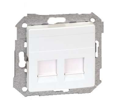  Адаптер на 2 RJ45(12) коннектора шторки Simon82 бел. 82006-30 