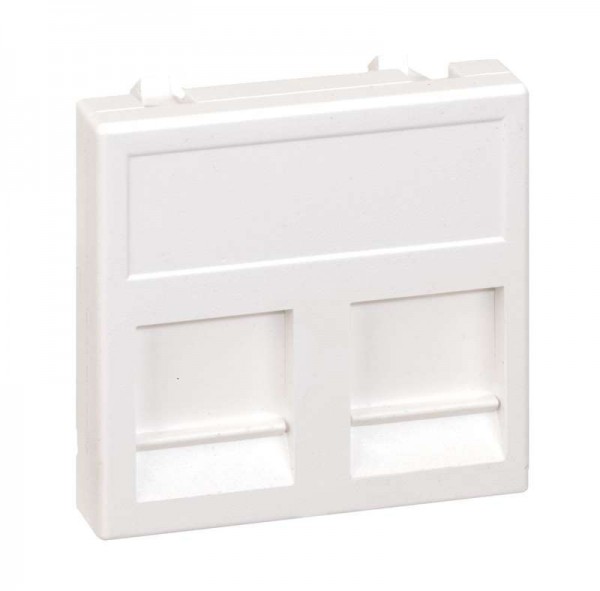  Адаптер на 2 RJ45 коннектора CJ545U(FM); CJ546U(FM) защ. шторки 45х45мм алюм. Simon Connect KB76-8 