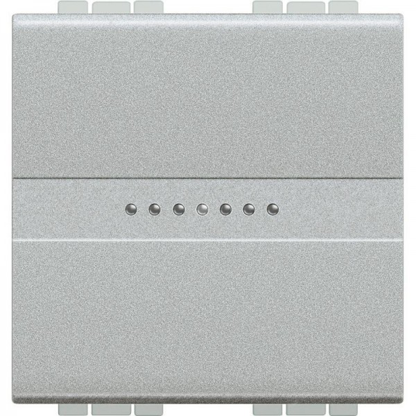  Кнопка 1-кл аксиальная 10А 250В. Livinglight авт. клеммы. 2мод. алюм. Leg BTC NT4055M2AN 