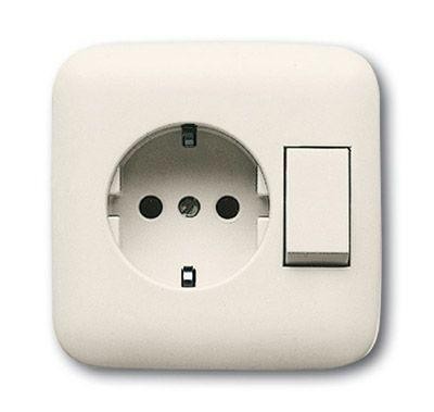  Блок переключатель и розетка SCHUKO в одном корпусе Busch-Duro 2000 SI сл. кость ABB 2CKA001611A0110 
