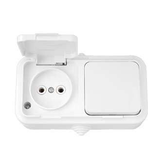  Розетка 2-м ОП без заземл. IP44 бел. БЕЛТИЗ В-РЦ-653 