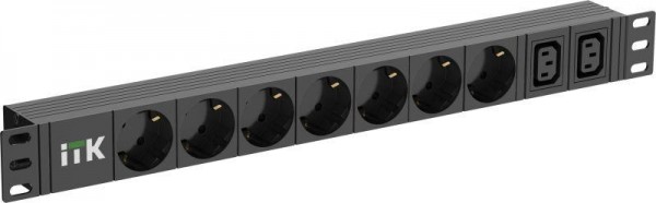  Блок розеток 7-м PDU немец. станд. + 2 С13 1U шнур 2м C14 ITK PH22-7D2C132-P 